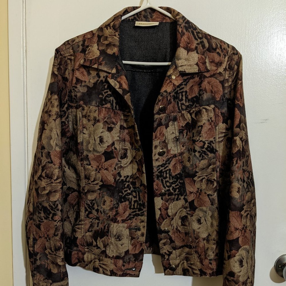 Seasons Floral Print Denim Jacket